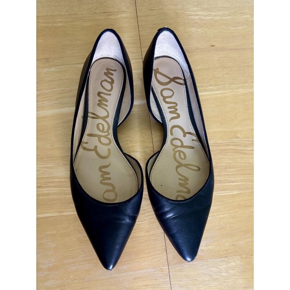 Sam Edelman Rodney Womens 6.5 Black Leather Ballet Flats Pointy Pointed Toes